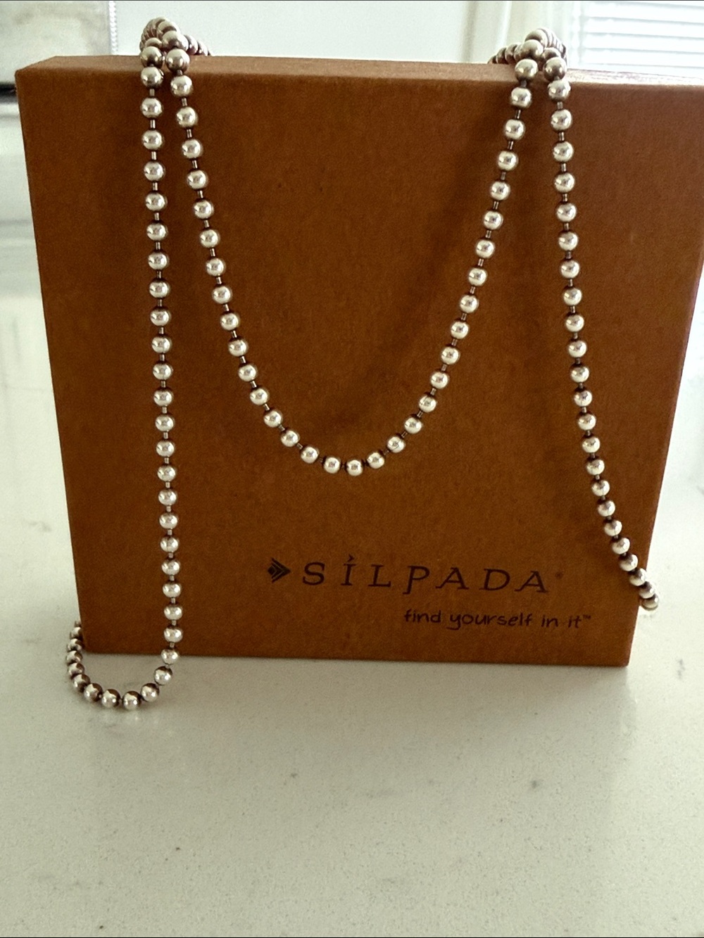 HTF✨ Silpada Sterling Silver 3mm Bead Ball Chain Necklace N0197